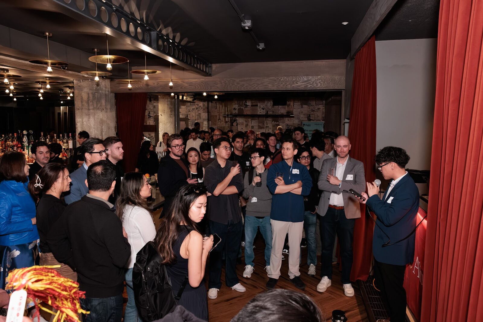 A packed room of founders, operators, and investors at Fight On, SF