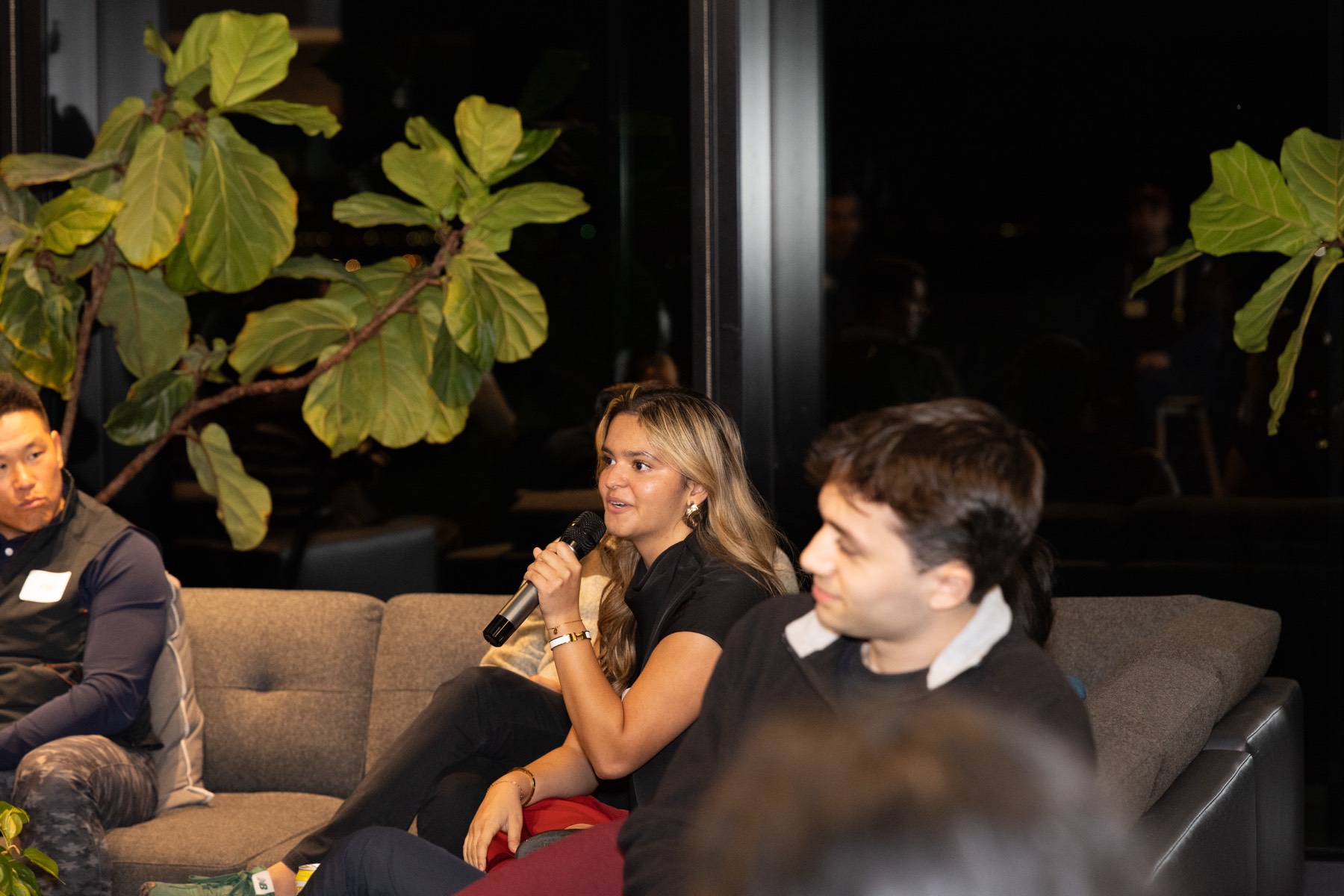 Audience member asking a question