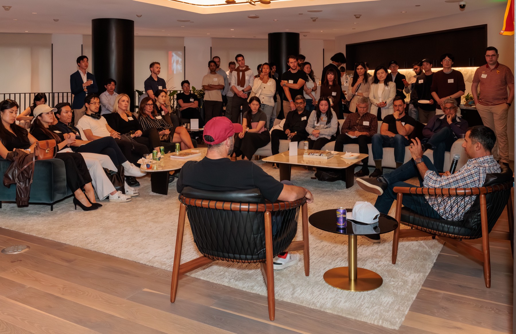 Packed room during the fireside chat with Mike Ghaffary