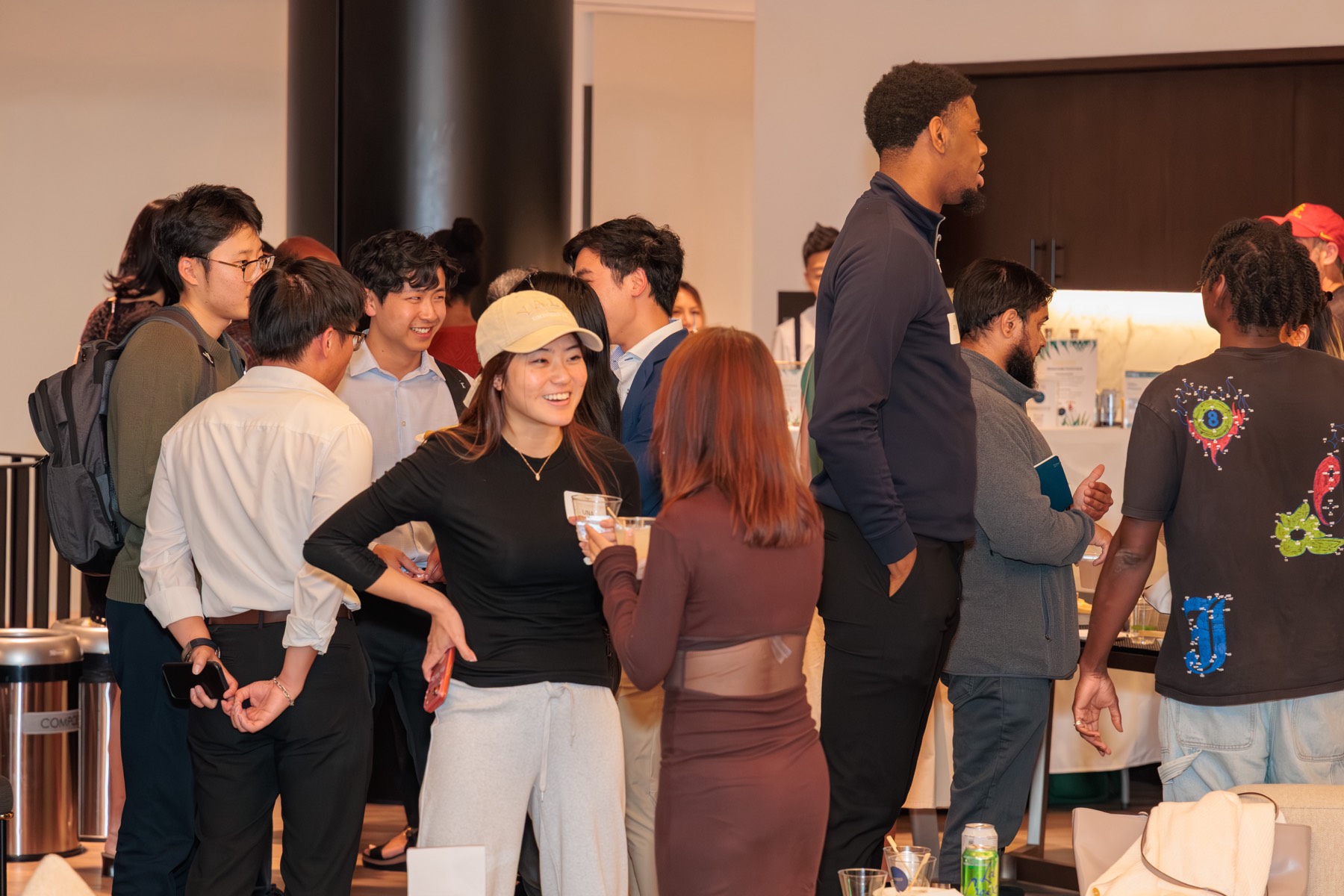 Crowd mingling during the reception